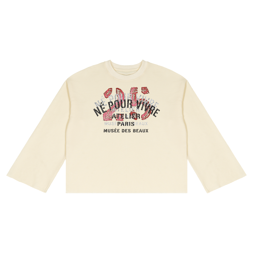 Unisex Waffle Raw Edge T-Shirt