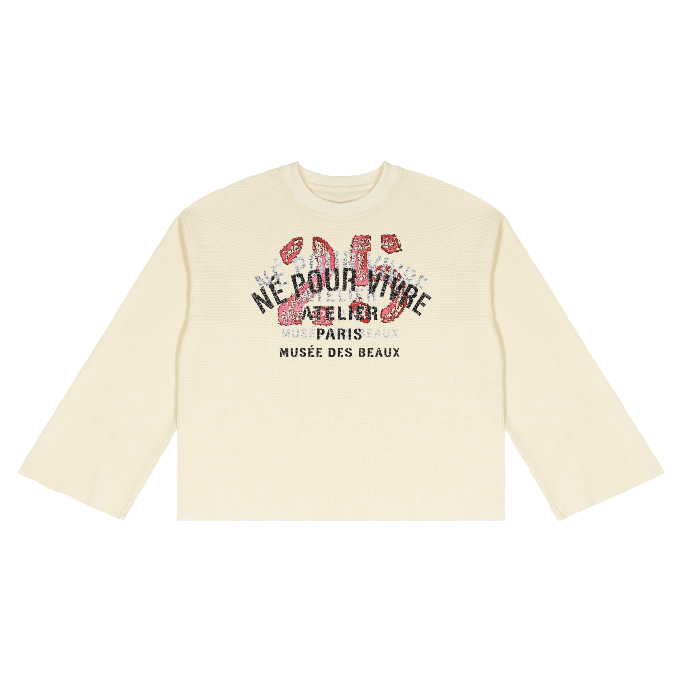 Unisex Waffle Raw Edge T-Shirt
