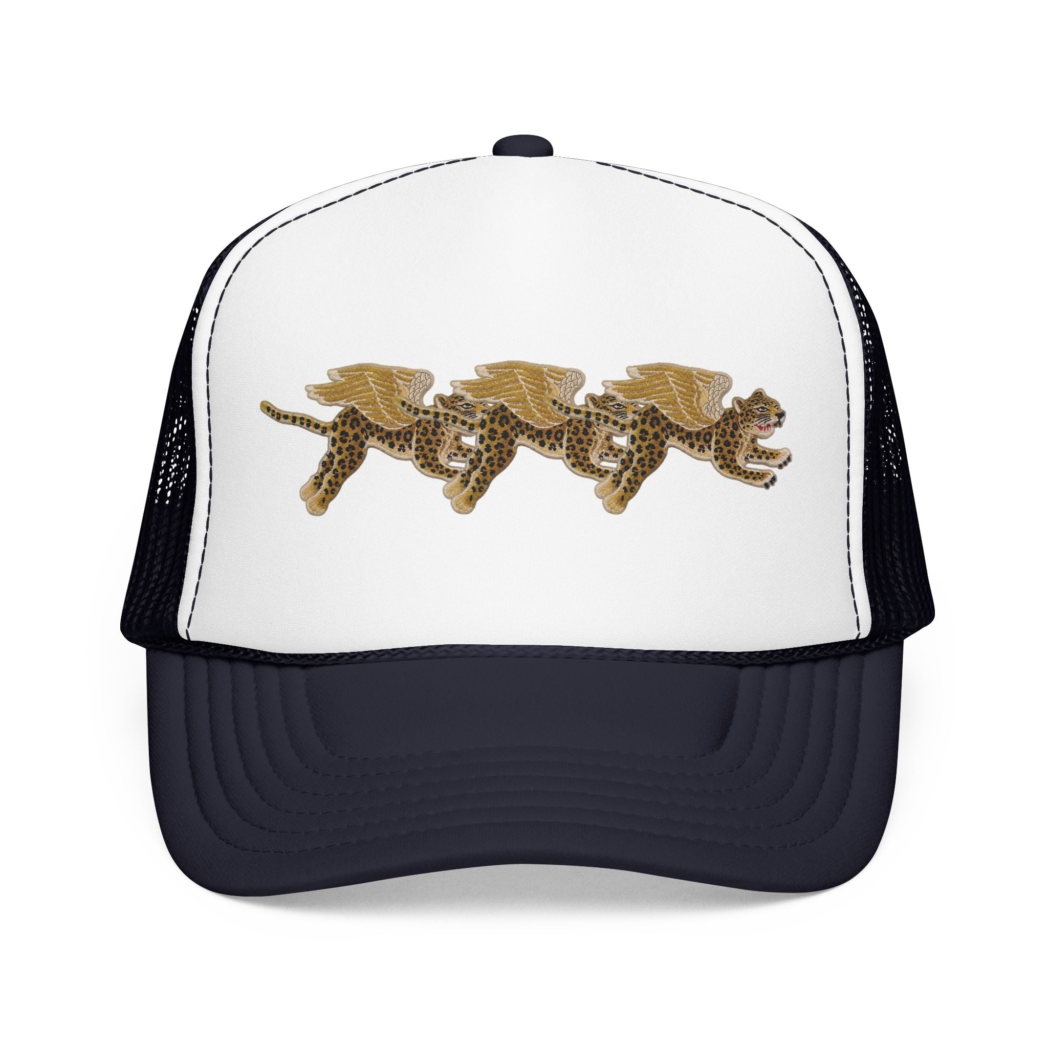 Gold Running Cats Foam Mesh Cap