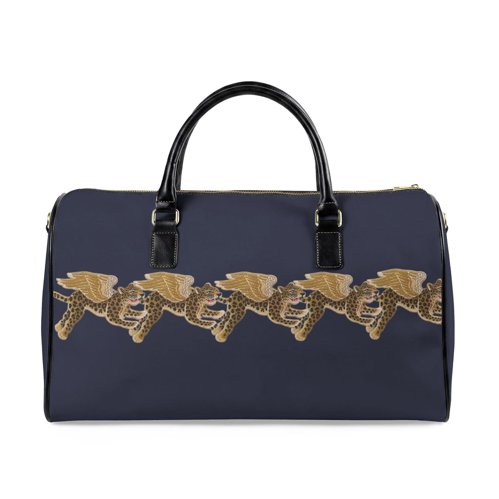 Leopard Runner Faux Leather Travel Bag — Stylish Duffle for Weekend Getaways