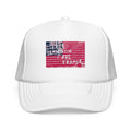 Patriotic Distressed Flag Trucker Hat — 'Let Freedom See Flags' Graphic