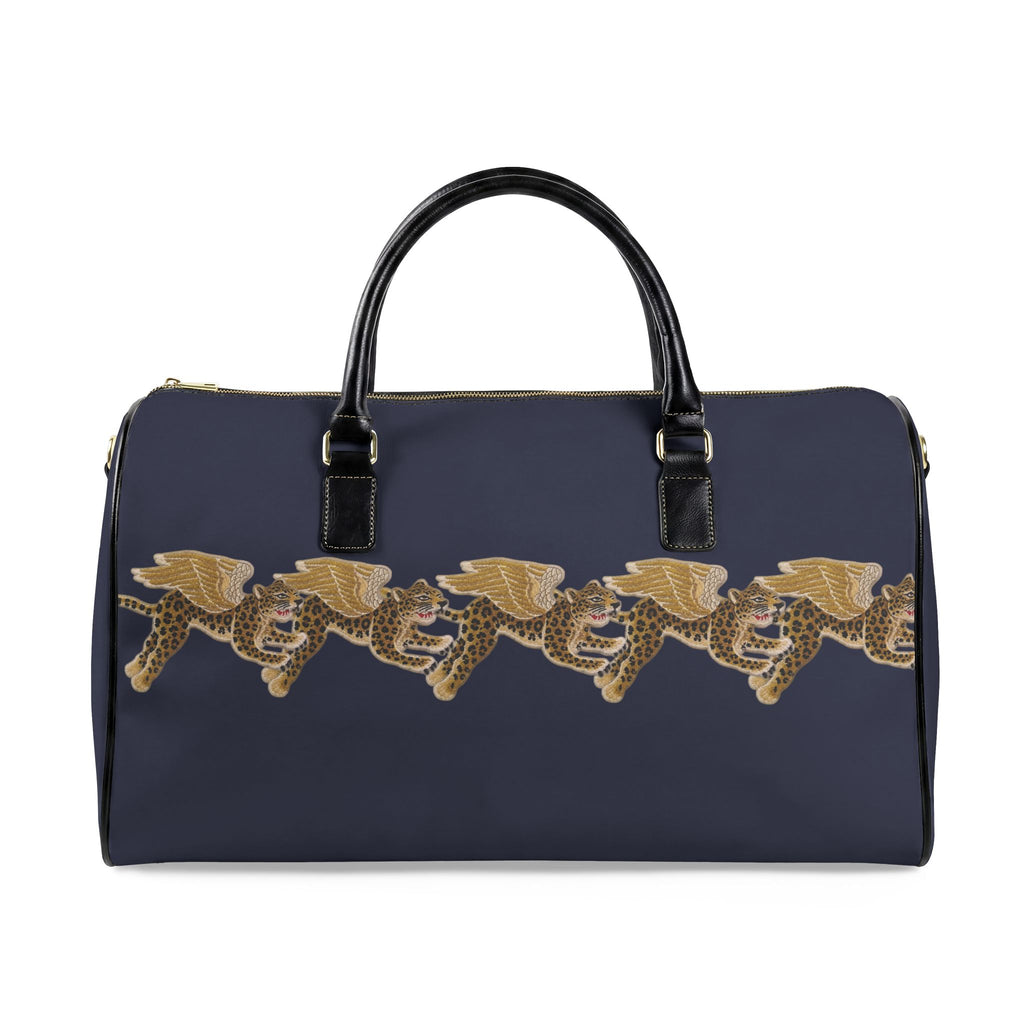 Leopard Runner Faux Leather Travel Bag — Stylish Duffle for Weekend Getaways