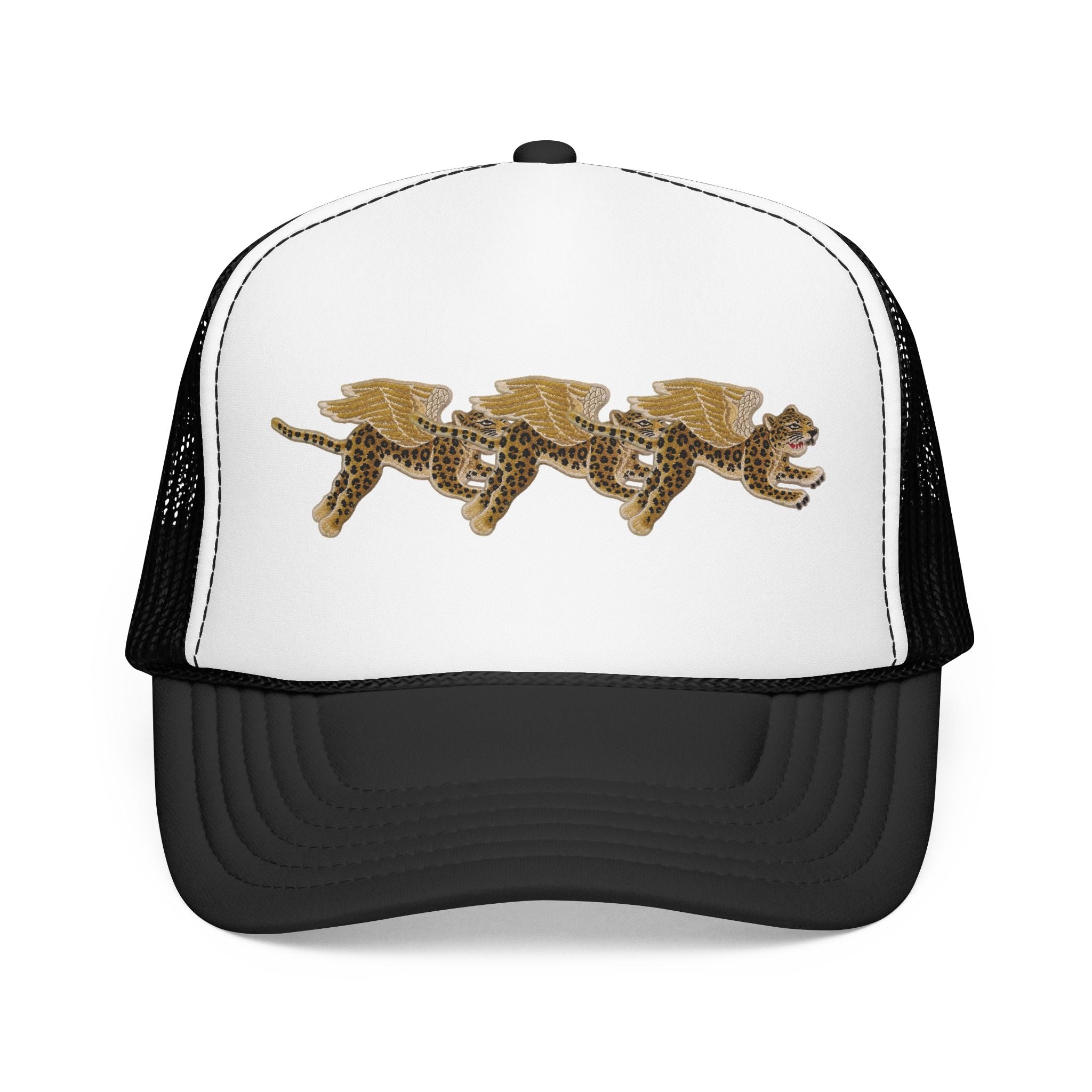 Gold Running Cats Foam Mesh Cap