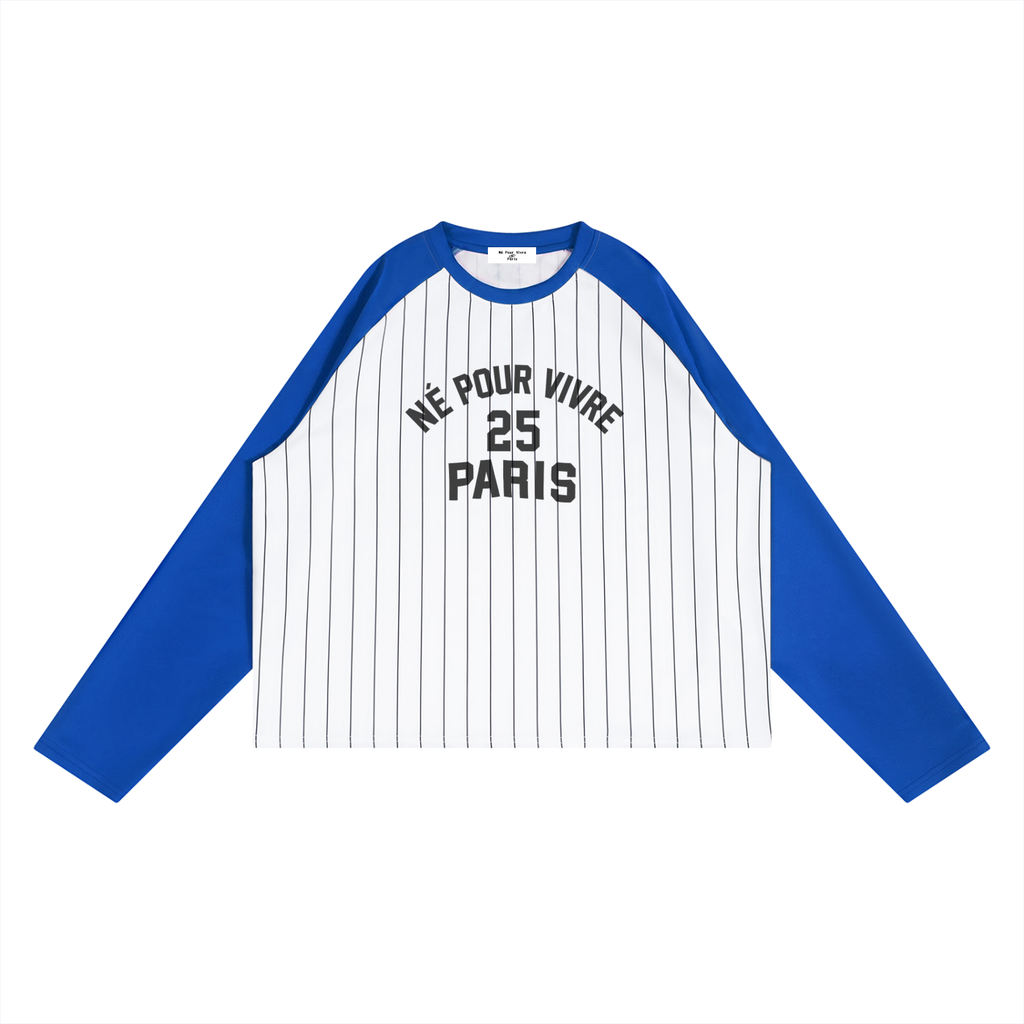 Unisex Striped Raglan Long Sleeve T-Shirt