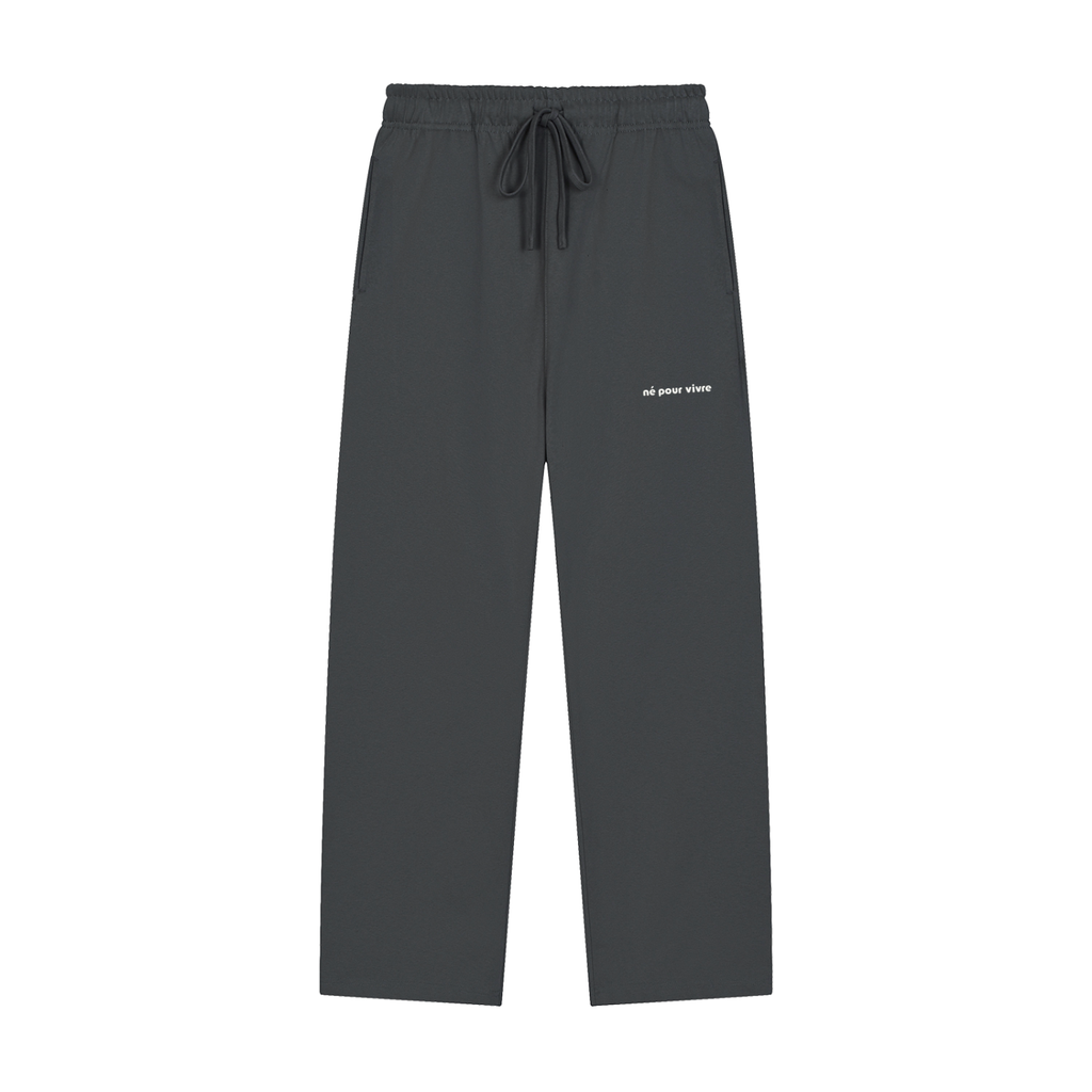 Solid Color Straight-Leg Sweatpants