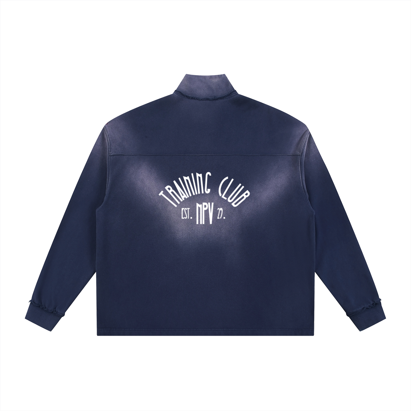 Sun Fade Raw Edge Quarter-Zip Sweatshirt