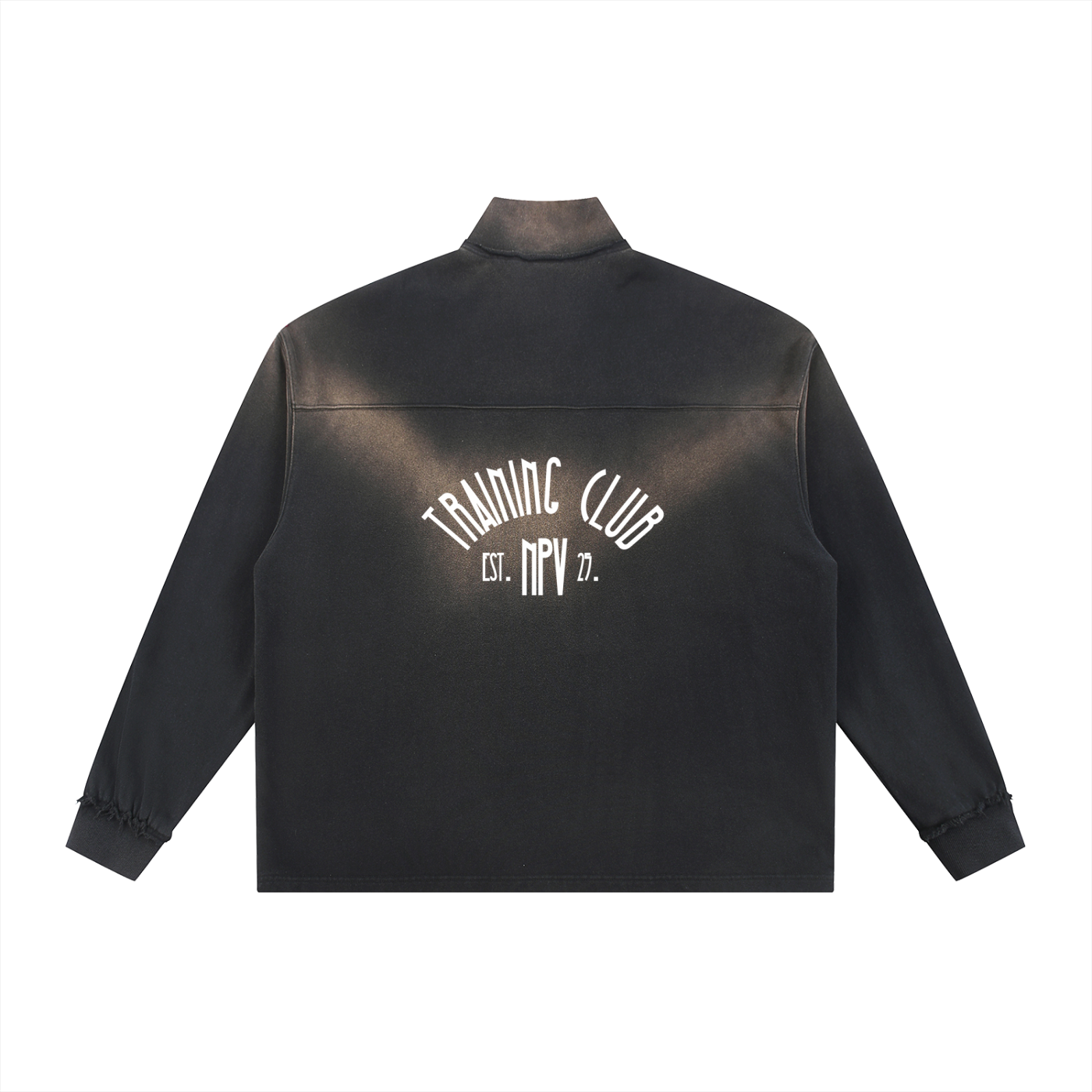 Sun Fade Raw Edge Quarter-Zip Sweatshirt