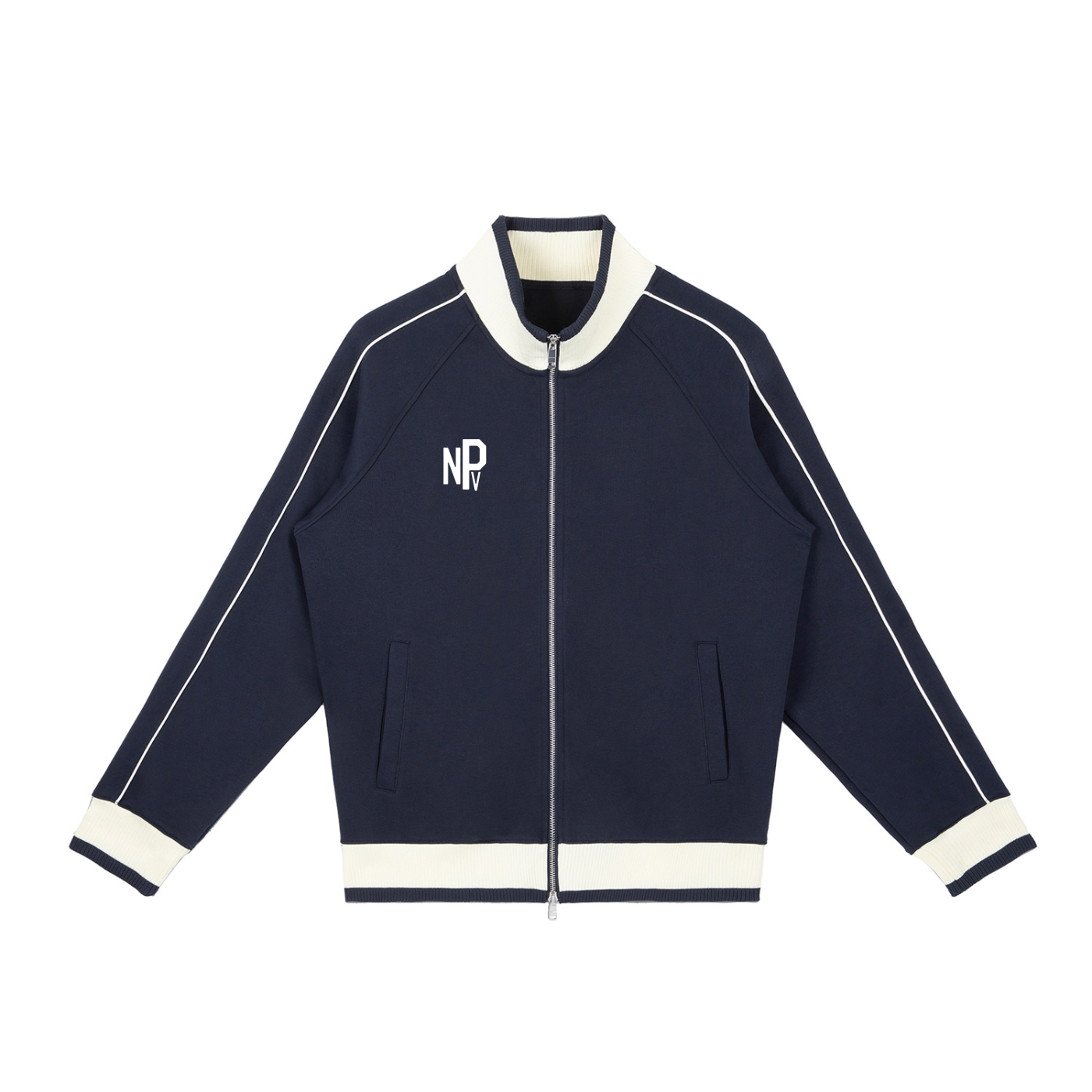 Color Block Raglan Sleeve Zip Track Jacket