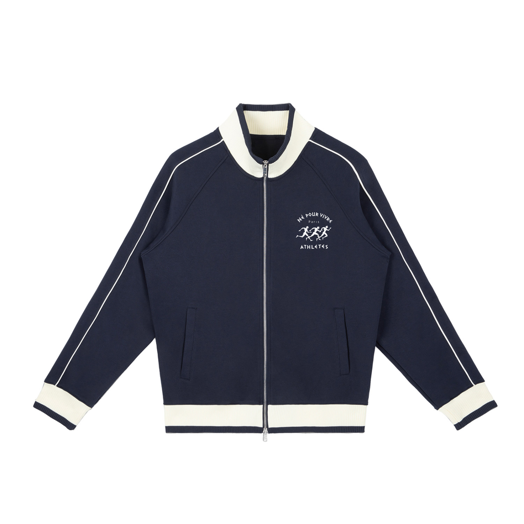 Color Block Raglan Sleeve Zip Track Jacket