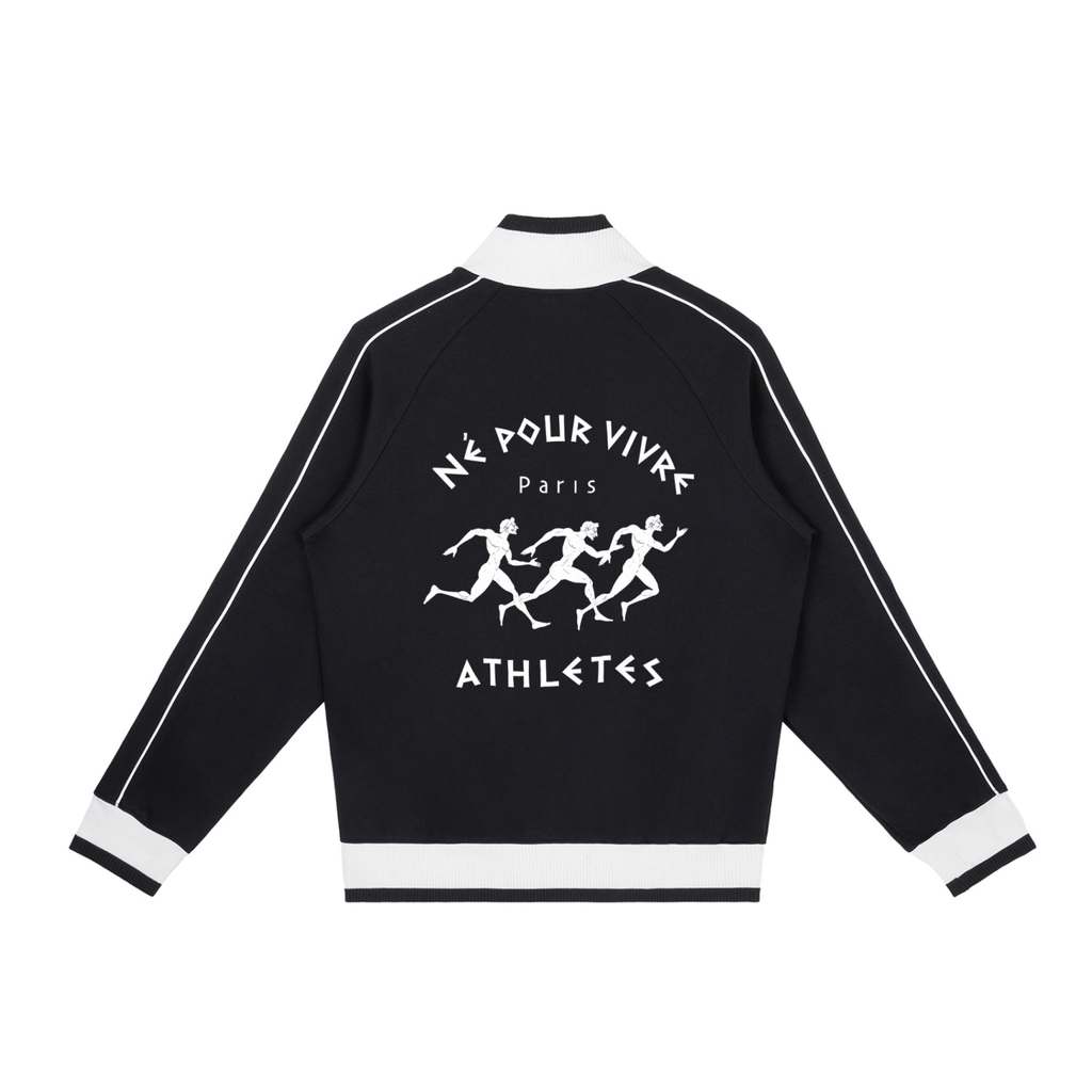 Color Block Raglan Sleeve Zip Track Jacket