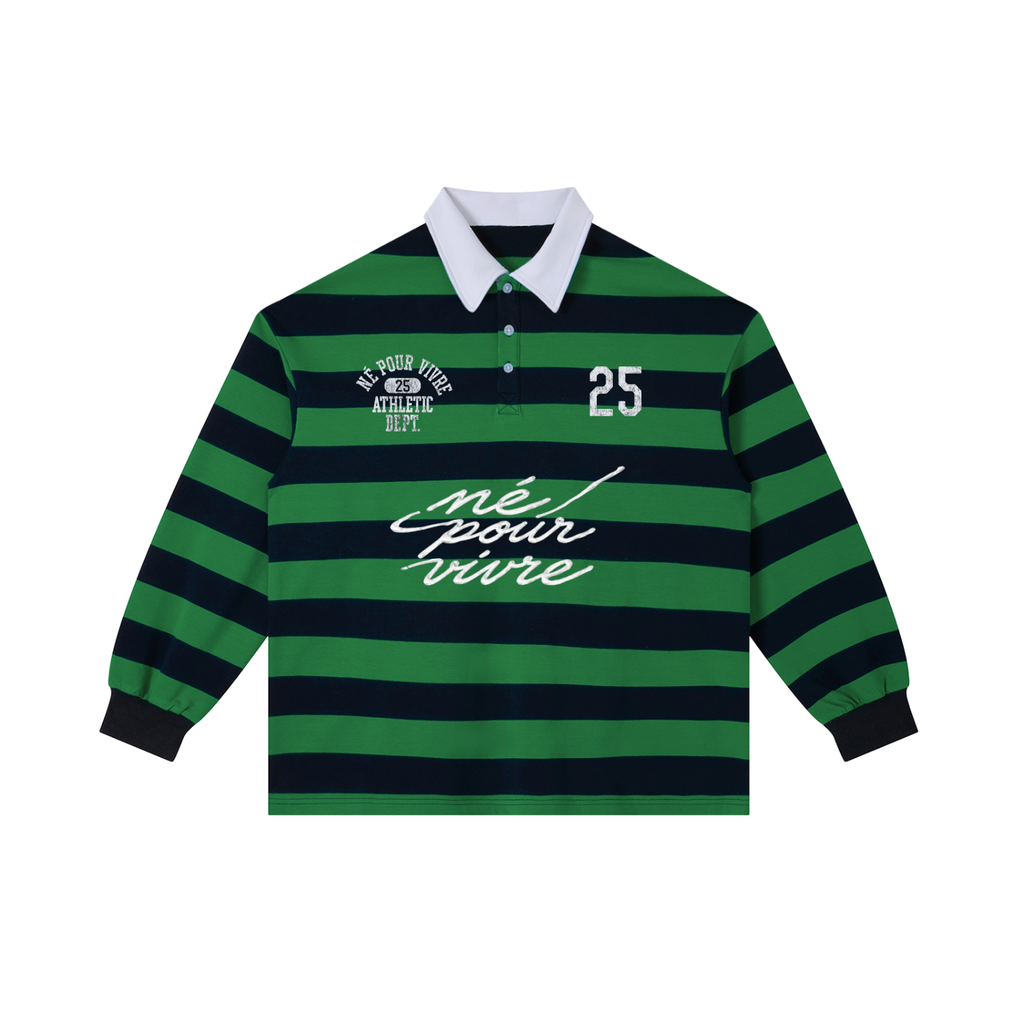Color Block Stripe Polo Shirt
