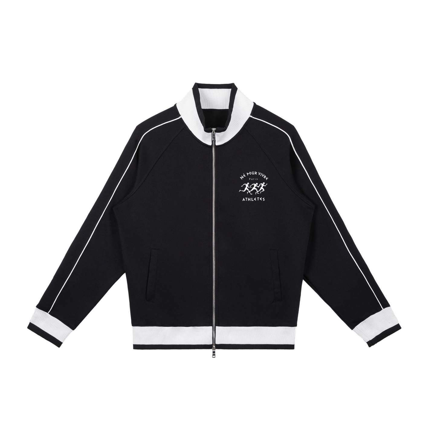 Color Block Raglan Sleeve Zip Track Jacket