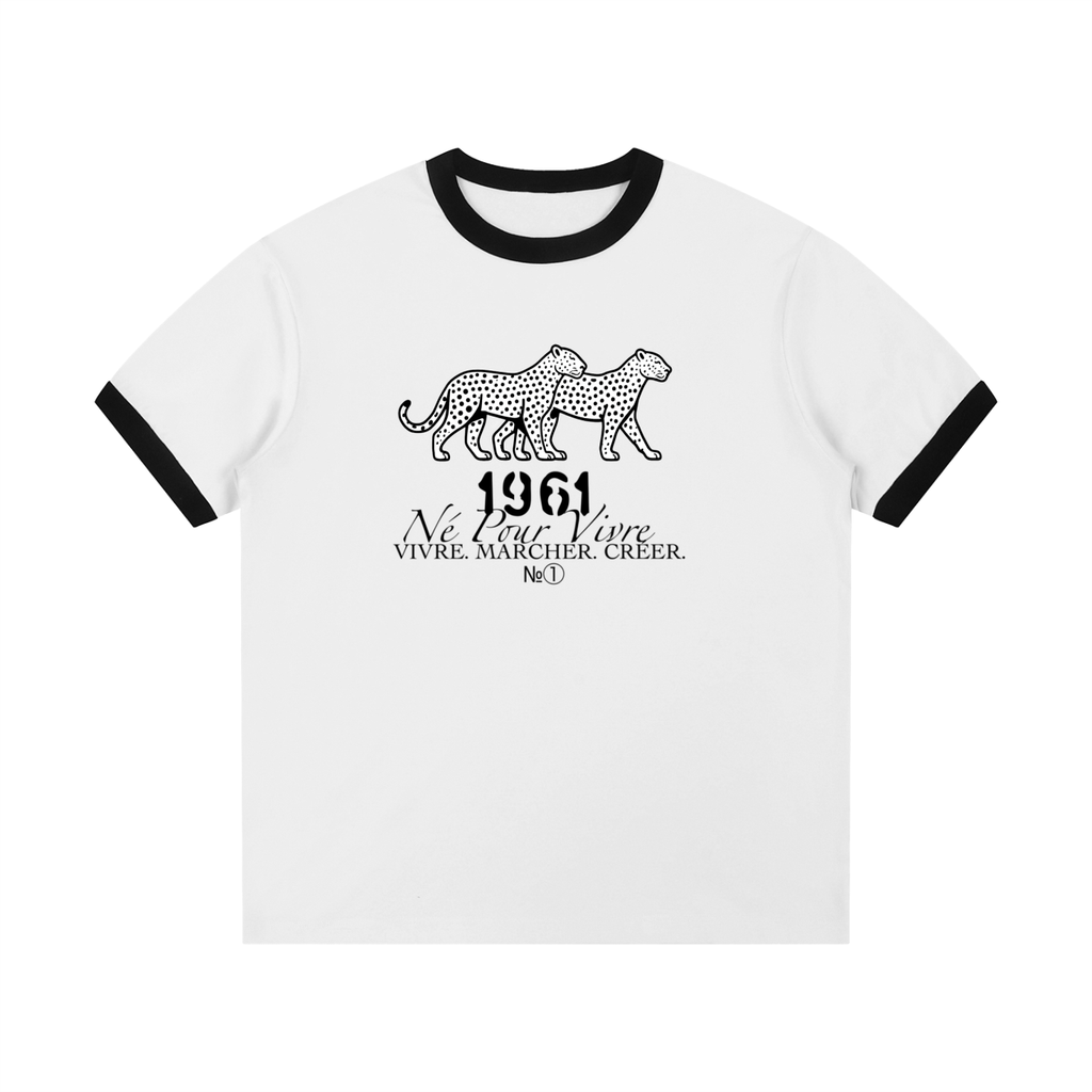 Contrast Edge Ribbed Crewneck T-Shirt