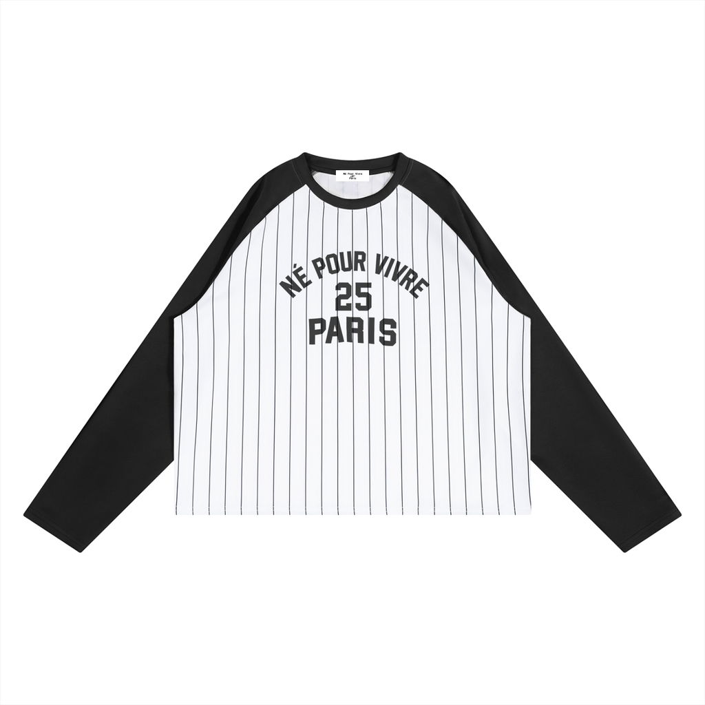 Unisex Striped Raglan Long Sleeve T-Shirt