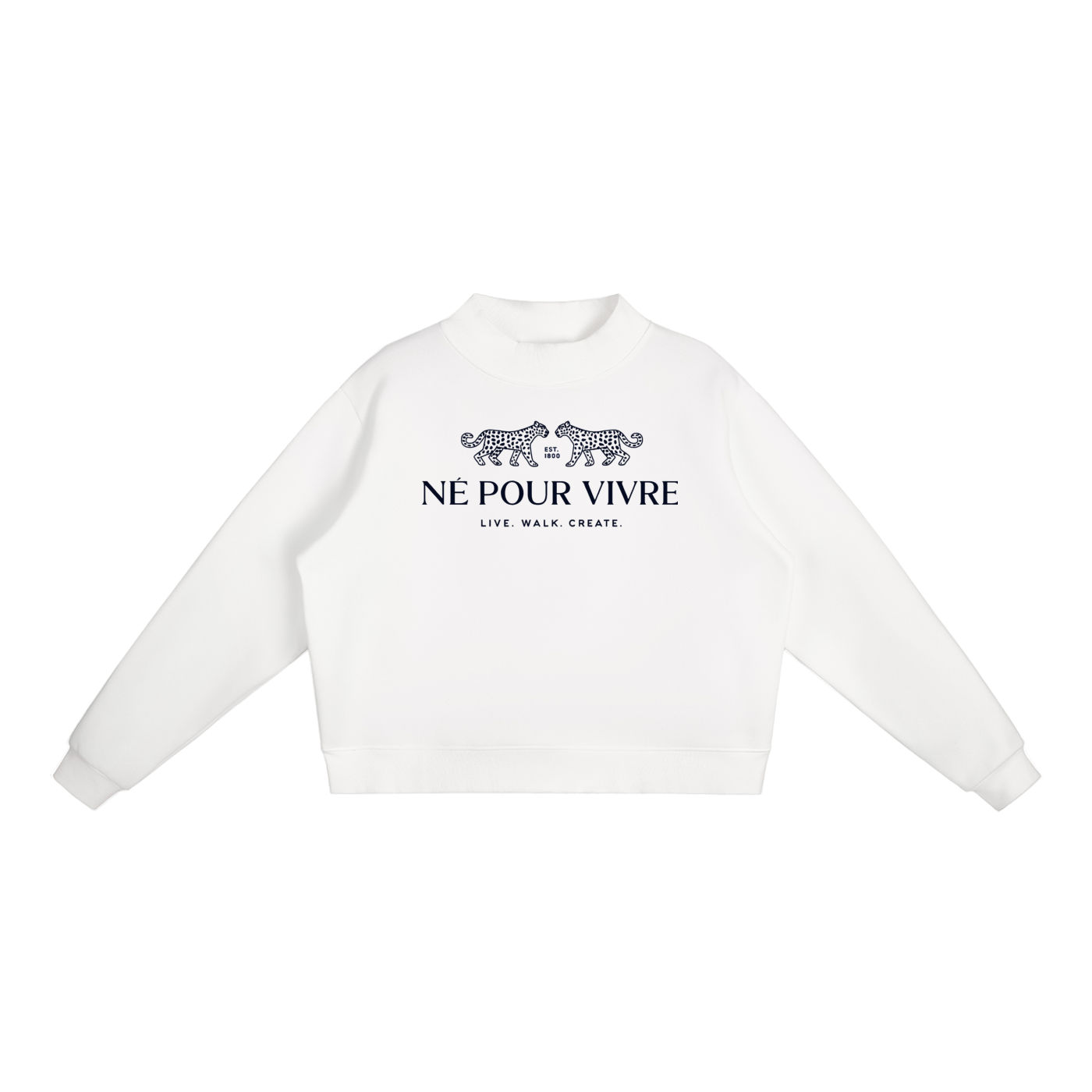 Essential Fleece Mock-Neck Crew Sweatshirt