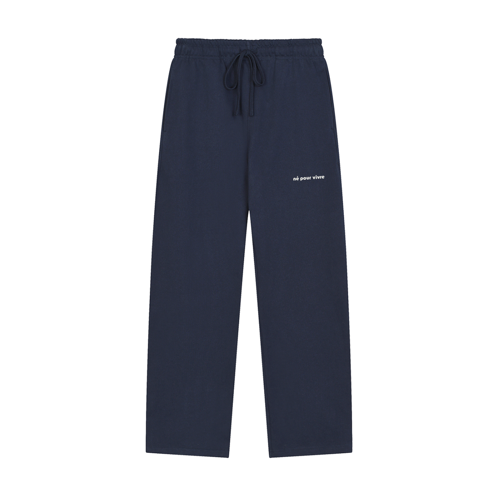 Solid Color Straight-Leg Sweatpants