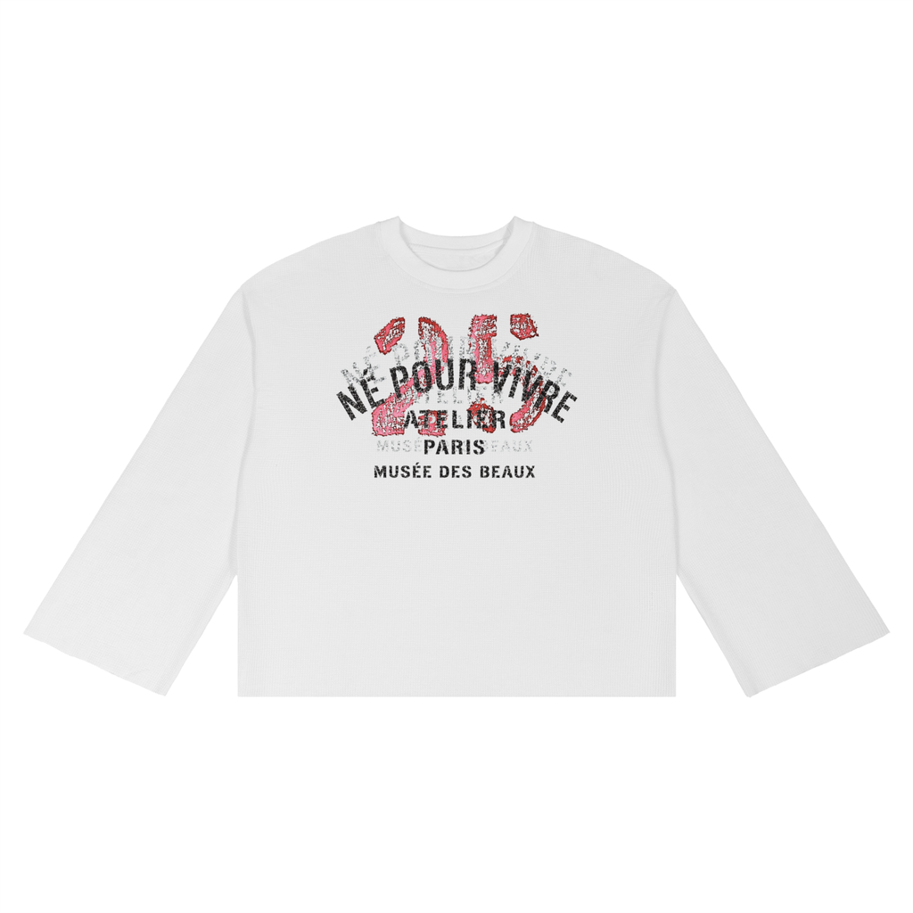 Unisex Waffle Raw Edge T-Shirt