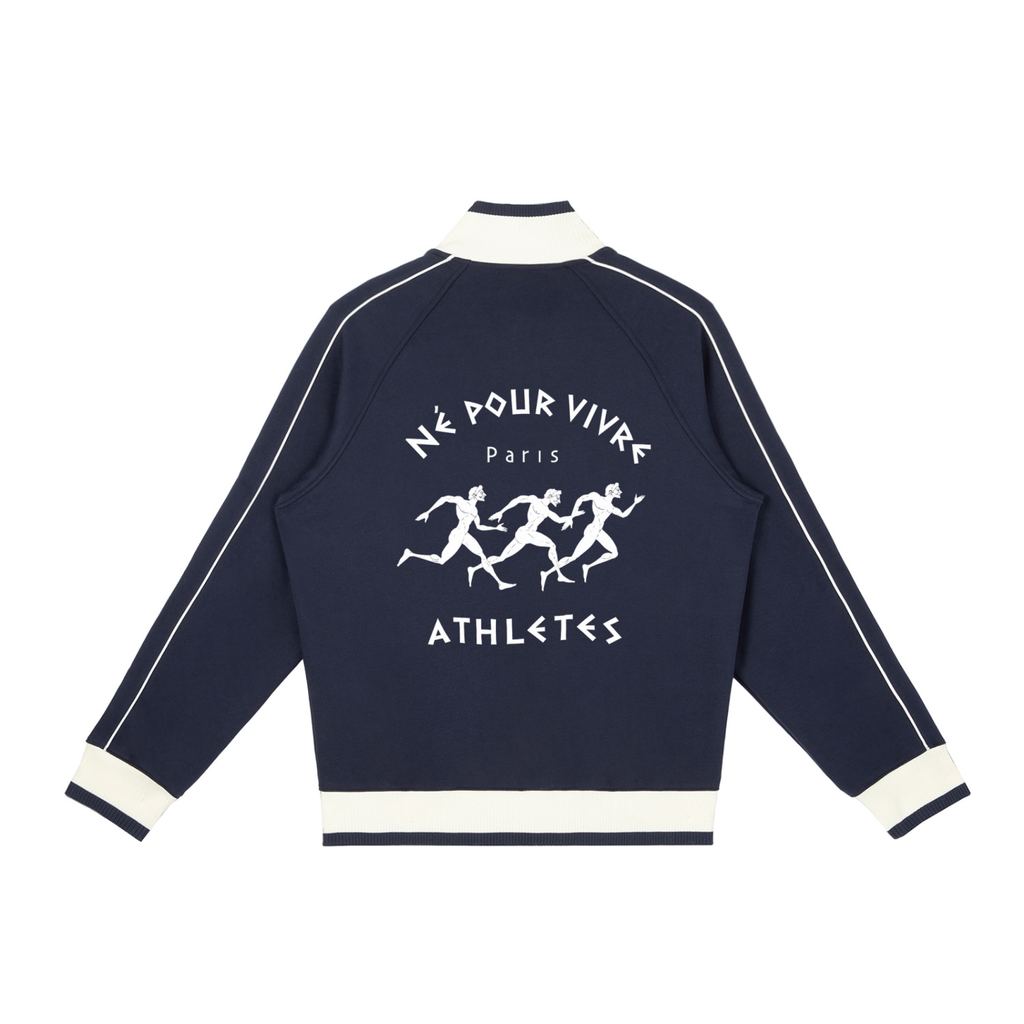 Color Block Raglan Sleeve Zip Track Jacket