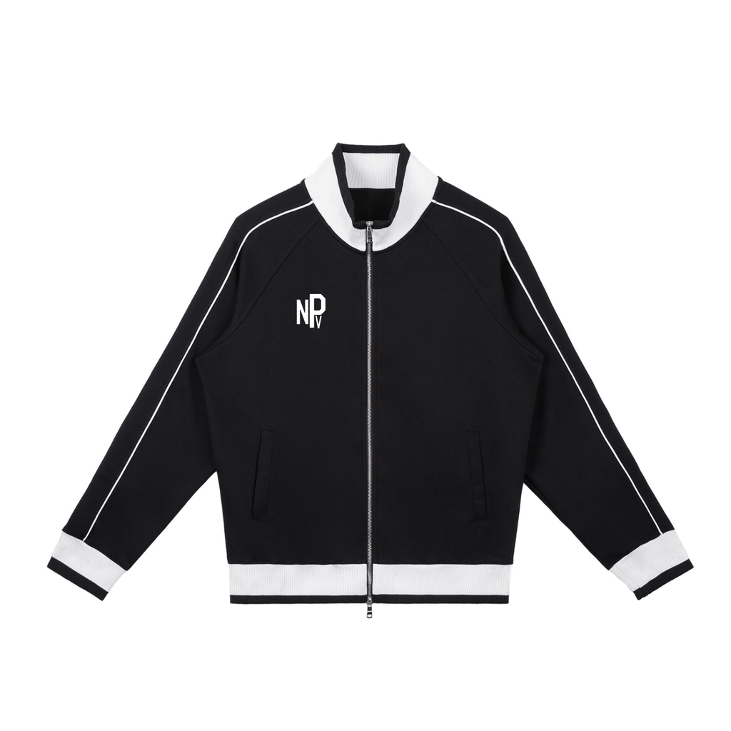 Color Block Raglan Sleeve Zip Track Jacket