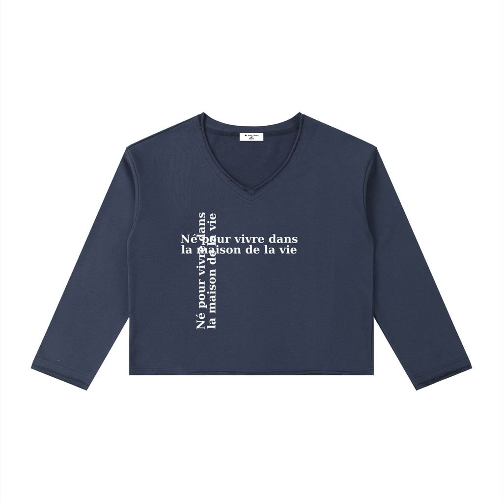 Women's Raw Hem Long Sleeve T-Shirt